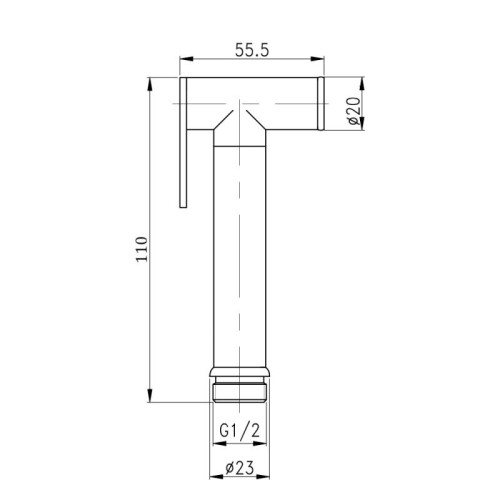Лейка для гигиенического душа Qtap Rucni округлая QT889910842855OB Black Matt