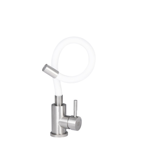 Смеситель для кухни Lidz Aria 015F3 с гибким изливом (k35) LDARI015F3WHI43362 White / Nickel
