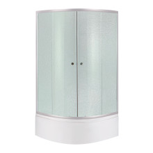 Lidz Latwa SC90x90.SAT.HIGH.FR Душевая кабина полукруглая, стекло Frost 4 мм + Lidz Душевой поддон KAPIELKA ST90x90x41, с панелью