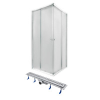 QT Душевая кабина PRESTO CRM1099SP5, квадрат, 90x90, стекло 5мм Pear + QT Dry FA304-700 Линейный трап, акционный набор QT Душевая кабина PRESTO CRM1099SP5, квадрат, 90x90, стекло 5мм Pear + QT Dry FA304-700 Линейный трап, акционный набор