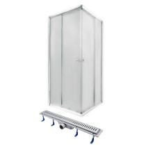 QT Душевая кабина PRESTO CRM1099SP5, квадрат, 90x90, стекло 5мм Pear + QT Dry FA304-700 Линейный трап, акционный набор QT Душевая кабина PRESTO CRM1099SP5, квадрат, 90x90, стекло 5мм Pear + QT Dry FA304-700 Линейный трап, акционный набор