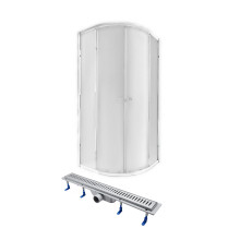 QT Душевая кабина PRESTO CRM1099AP5, полукруг, 90x90, стекло 5мм Pear + QT Dry FA304-700 Линейный трап, акционный набор QT Душевая кабина PRESTO CRM1099AP5, полукруг, 90x90, стекло 5мм Pear + QT Dry FA304-700 Линейный трап, акционный набор