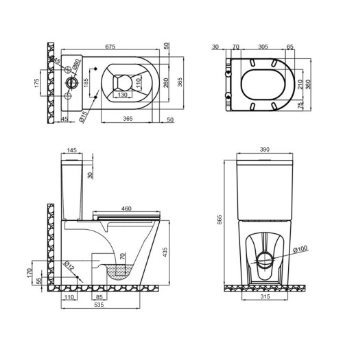 Унитаз-компакт Qtap Scorpio безободковый Ultra Quiet с сиденьем Soft-close QT14226088AW