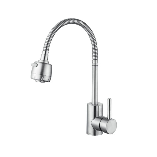 Смеситель для кухни Lidz Aria 015F41 с гибким изливом (k35) LDARI015F41NKS45306 Nickel