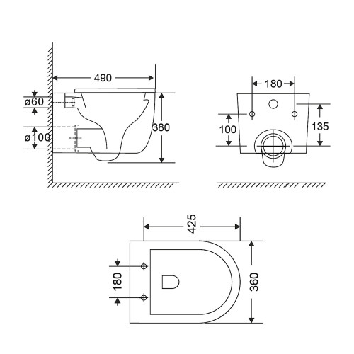 Унитаз подвесной Qtap Taurus безободковый с сиденьем Soft-close QTTAU26W45428