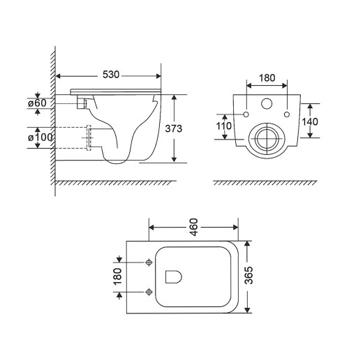 Унитаз подвесной Qtap Gemini безободковый с сиденьем Soft-closeQTGEM26W45430