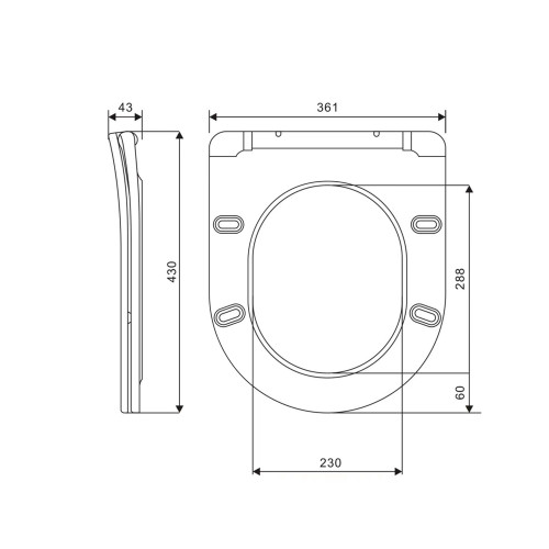 Сиденье для унитаза Qtap (Jay 490, Swan 490) с микролифтом Slim QT99SC6106W