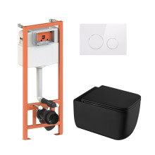 Готовое решение Qtap для ванной комнаты: подвесной унитаз Gemini Ultra Quiet 530х365х373 + комплект инсталляции Nest 4 в 1 (круглая клавиша White) Готовое решение Qtap для ванной комнаты: подвесной унитаз Gemini Ultra Quiet 530х365х373 + комплект инсталляции Nest 4 в 1 (круглая клавиша White)