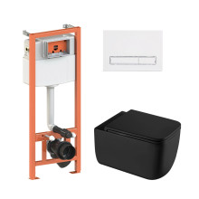 Готовое решение Qtap для ванной комнаты: подвесной унитаз Gemini Ultra Quiet 530х365х373 + комплект инсталляции Nest 4 в 1 (линейная клавиша White Готовое решение Qtap для ванной комнаты: подвесной унитаз Gemini Ultra Quiet 530х365х373 + комплект инсталляции Nest 4 в 1 (линейная клавиша White