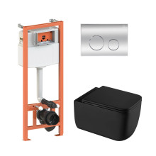 Готовое решение Qtap для ванной комнаты: подвесной унитаз Gemini Ultra Quiet 530х365х373 + комплект инсталляции Nest 4 в 1 (круглая клавиша Chrome) Готовое решение Qtap для ванной комнаты: подвесной унитаз Gemini Ultra Quiet 530х365х373 + комплект инсталляции Nest 4 в 1 (круглая клавиша Chrome)