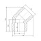 Уголок PPR Blue Ocean 75, 45° Уголок PPR Blue Ocean 75, 45°