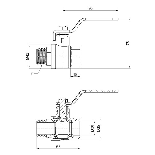 Кран шаровой Thermo Alliance Base 1 Кран шаровой Thermo Alliance Base 1