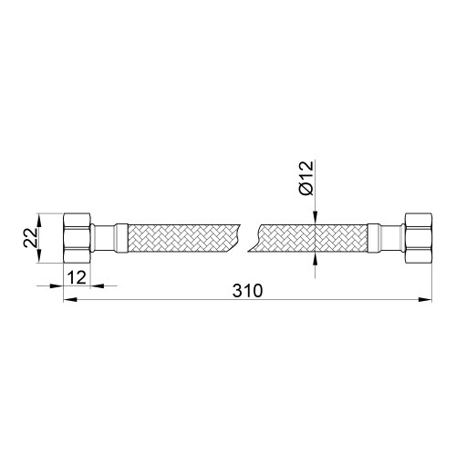 Гибкая подводка для воды Thermo Alliance Standart 30 см ГГ SD397W30