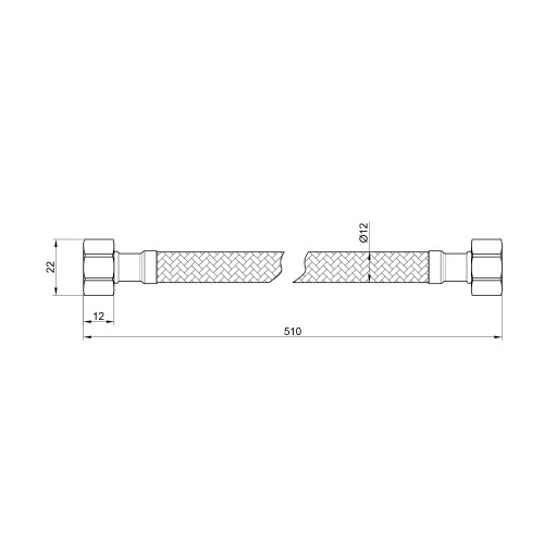 Гибкая подводка для воды Thermo Alliance Standart 50 см ГГ SD397W50