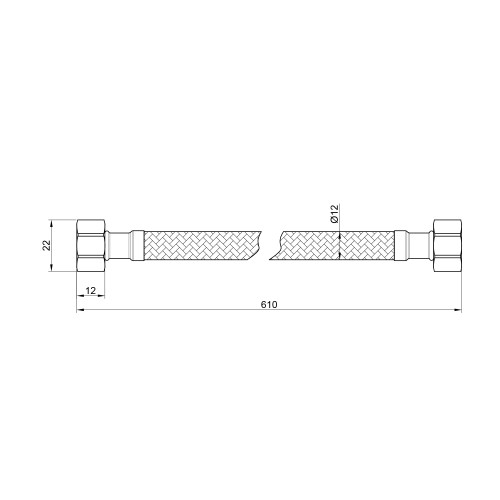 Гибкая подводка для воды Thermo Alliance Standart 60 см ГГ SD397W60