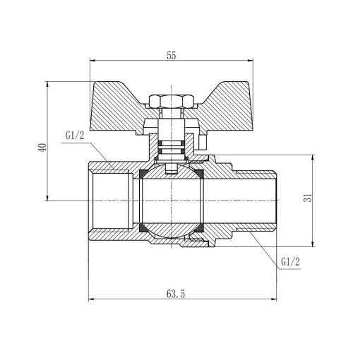 Кран шаровой Thermo Alliance Forte 1/2