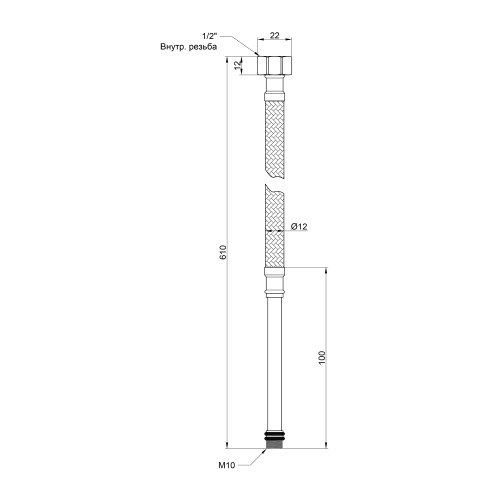 Гибкая подводка для воды Thermo Alliance Standart М10 60 см (пара) SD396W60L