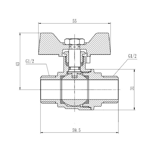 Кран шаровой Thermo Alliance Forte 1/2