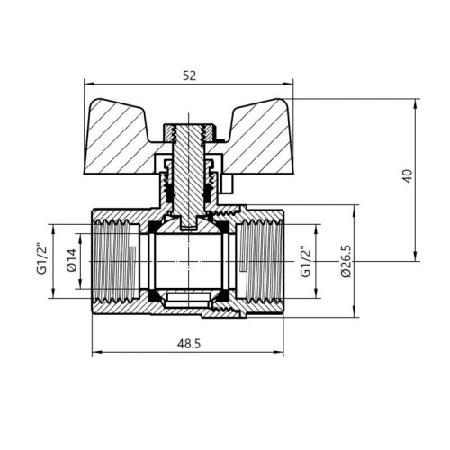 Кран шаровой Thermo Alliance Base 1/2