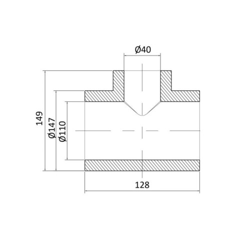 Тройник PPR Blue Ocean 110х40х110 редукционный