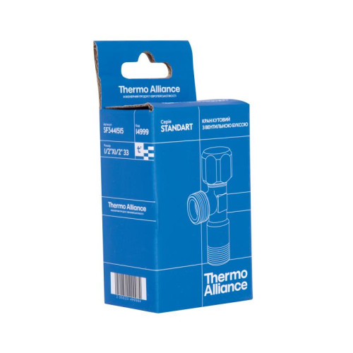 Кран угловой Thermo Alliance Standart (ручка шестигранник) с вент.буксой 1/2