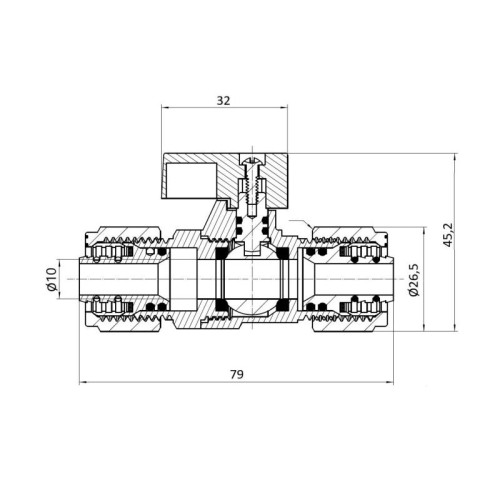 Кран шаровой обжимной Thermo Alliance Forte 16 SF263W15