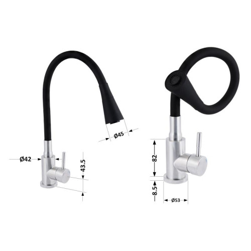Смеситель для кухни Lidz Aria 015F31 с гибким изливом (k35) LDARI015F31BNK31872 BNK