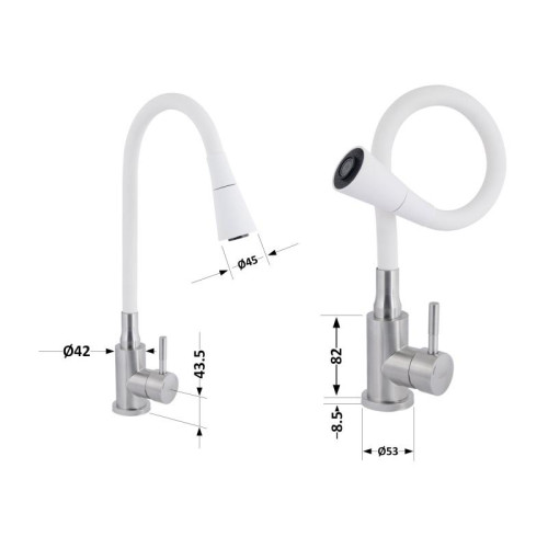 Смеситель для кухни Lidz Aria 015F31 с гибким изливом (k35) LDARI015F31WNK36981 WNK