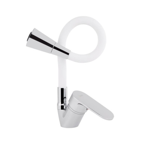 Смеситель для кухни Lidz Tani 008F3 с гибким изливом (k40) LDTAN008F3WCR37037 Chrome/White