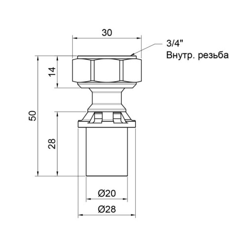 Переходник пресс Icma 20х3/4