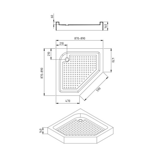 Lidz Душевой поддон DOZORCA SC90x90.LOW, низкий, пятиугольный, акриловый + ножки, диаметр слива 50 мм Lidz Душевой поддон DOZORCA SC90x90.LOW, низкий, пятиугольный, акриловый + ножки, диаметр слива 50 мм