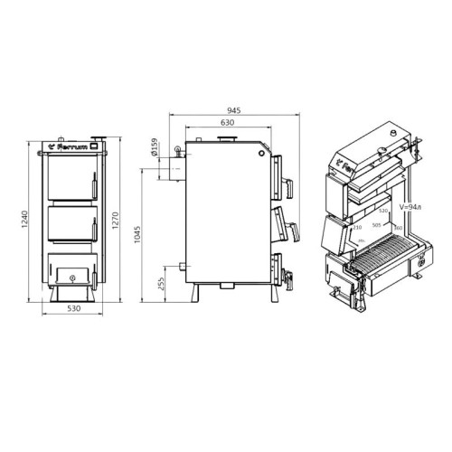 Котел твердотопливный стальной Thermo Alliance Ferrum V 4.0 FSF 26 Котел твердотопливный стальной Thermo Alliance Ferrum V 4.0 FSF 26