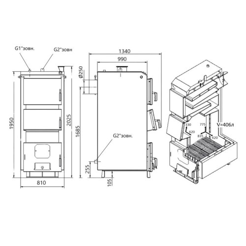 Котел твердотопливный стальной Thermo Alliance Vulcan Plus V 4.0 VPSFW 100
