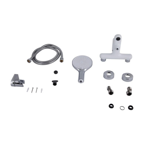 Смеситель для ванны Qtap Jay (c душевым гарнитуром) QTJAY259CRW45553 Chrome/White