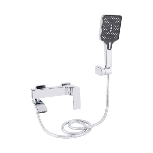 Смеситель для ванны Qtap Swan Cascada с поворотным изливом (c душевым гарнитуром) QTSWA260CRM45565 Chrome