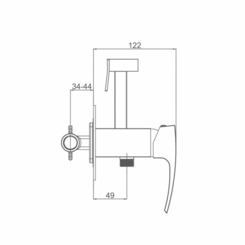 Набор для гигиенического душа Qtap Swan Cascada прямоугольный QTSWA262CRM45567 Chrome