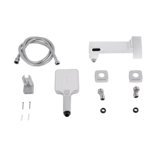 Смеситель для ванны Qtap Swan Cascada с поворотным изливом (c душевым гарнитуром) QTSWA260CRW45569 Chrome/White