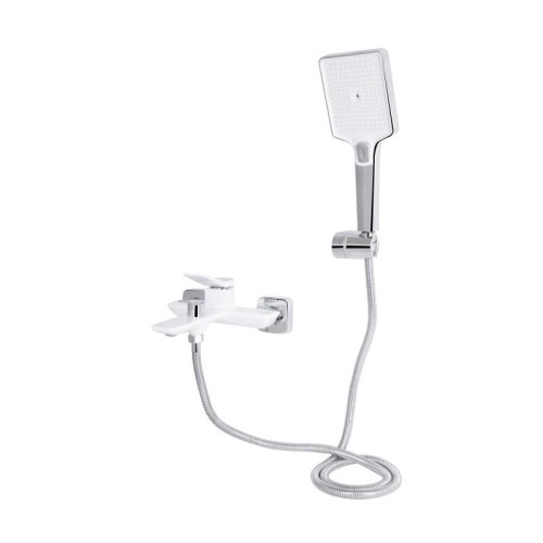 Смеситель для ванны Qtap Presto (c душевым гарнитуром) QTPRE259CRW45579 Chrome/White