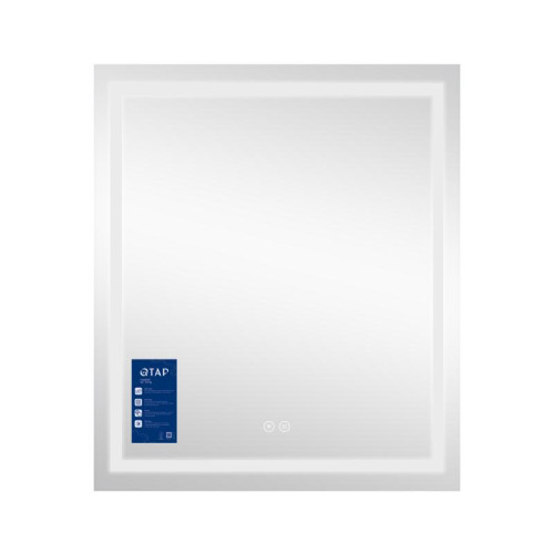 Зеркало Qtap Mideya (MI1) 700х800 с LED-подсветкой Touch, с антизапотеванием, диммером QT2078DCF7080W