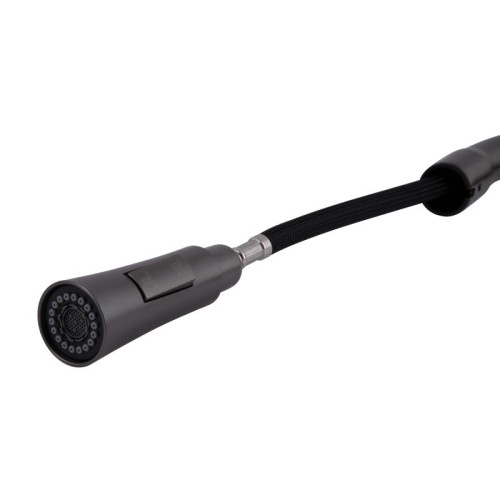 Смеситель для кухни Qtap Vlasta New с выдвижным изливом QTVLA344GMB45647 Gunmetal Black PVD