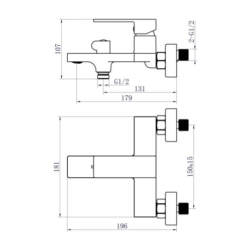 Смеситель для ванны Qtap Gemini (c душевым гарнитуром) QTGEM259BLM45682 Black Matt Смеситель для ванны Qtap Gemini (c душевым гарнитуром) QTGEM259BLM45682 Black Matt