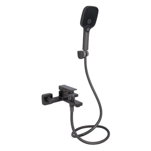Смеситель для ванны Qtap Gemini (c душевым гарнитуром) QTGEM259GMB45684 Gunmetal Black PVD Смеситель для ванны Qtap Gemini (c душевым гарнитуром) QTGEM259GMB45684 Gunmetal Black PVD