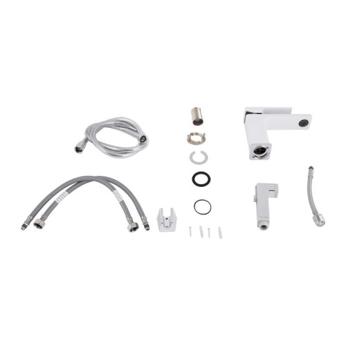 Смеситель для раковины Qtap Gemini (с гигиеническим душем) QTGEM272CRW45691 Chrome/White
