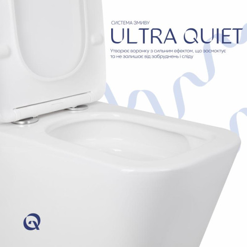 Унитаз напольный Qtap Tern Ultra Quiet безободковый с сиденьем Soft-Close QT17226003AW White