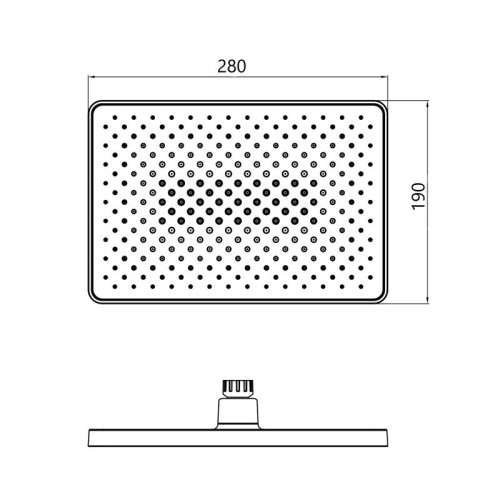 Лейка для верхнего душа Qtap Hlavova 280x190 мм прямоугольная QTHLA107CRM45946 Chrome