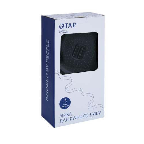 Лейка для ручного душа Qtap Rucni 140*110 мм QTRUC125BLM45961 Black Matt