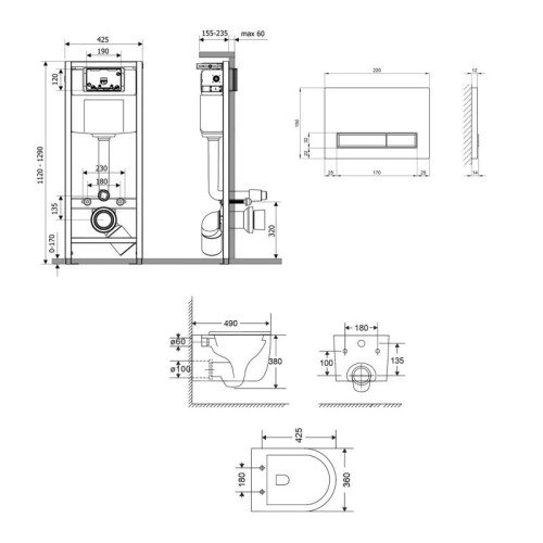 Готовое решение Qtap для ванной комнаты: подвесной унитаз Taurus Ultra Quiet 485×360×350 + комплект инсталляции Nest 4 в 1 (линейная клавиша Matt Black) Готовое решение Qtap для ванной комнаты: подвесной унитаз Taurus Ultra Quiet 485×360×350 + комплект инсталляции Nest 4 в 1 (линейная клавиша Matt Black)