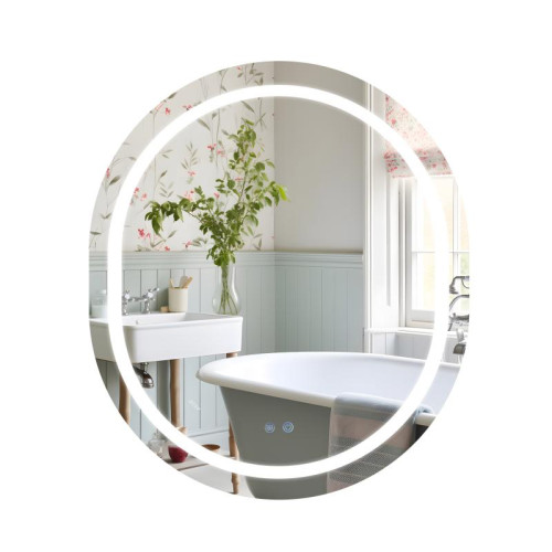 Зеркало Qtap Gemini 800х700 с LED-подсветкой Touch, с антизапотеванием, с диммером, рег. темп. цвета (3000-6500K) QT2578R8070