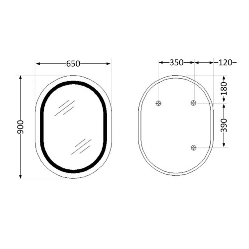 Зеркало Qtap Gemini 650х900 с LED-подсветкой Touch, с антизапотеванием, с диммером, рег. темп. цвета (3000-6500K) QT2578R6590