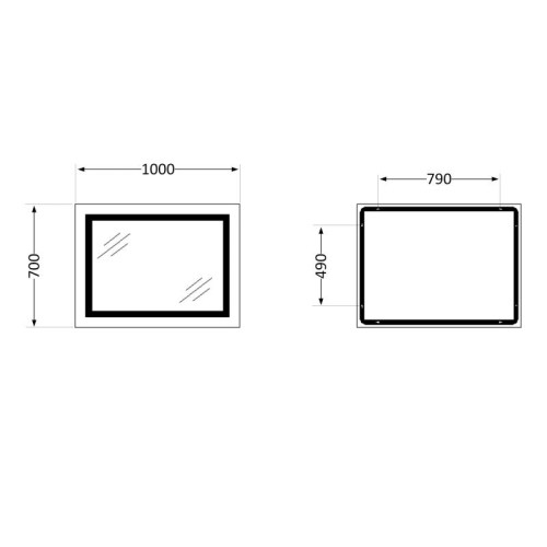Зеркало Qtap Cardinal 1000х700 с LED-подсветкой Touch, с антизапотеванием, с диммером, рег. темп. цвета (3000-6500K) QT0478C10070